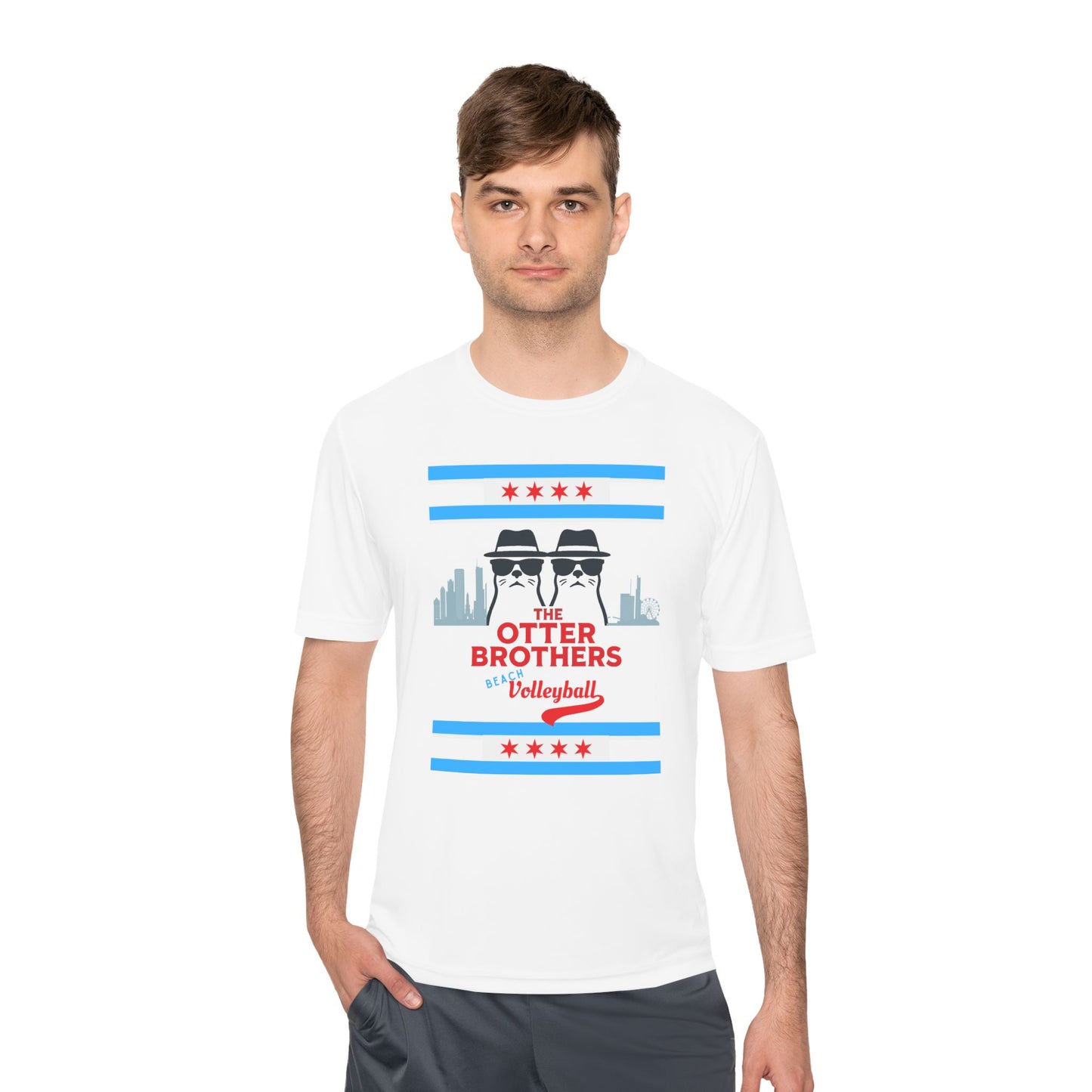 Unisex Moisture-Wicking Tee: Otter Brothers Volleyball Shirt, Athletic Wear, Cool Summer Tee, Sports Apparel, Gift for Athletes