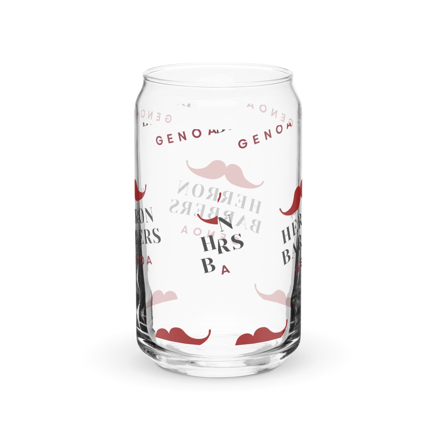 Herron Barber Logo Can-shaped glass