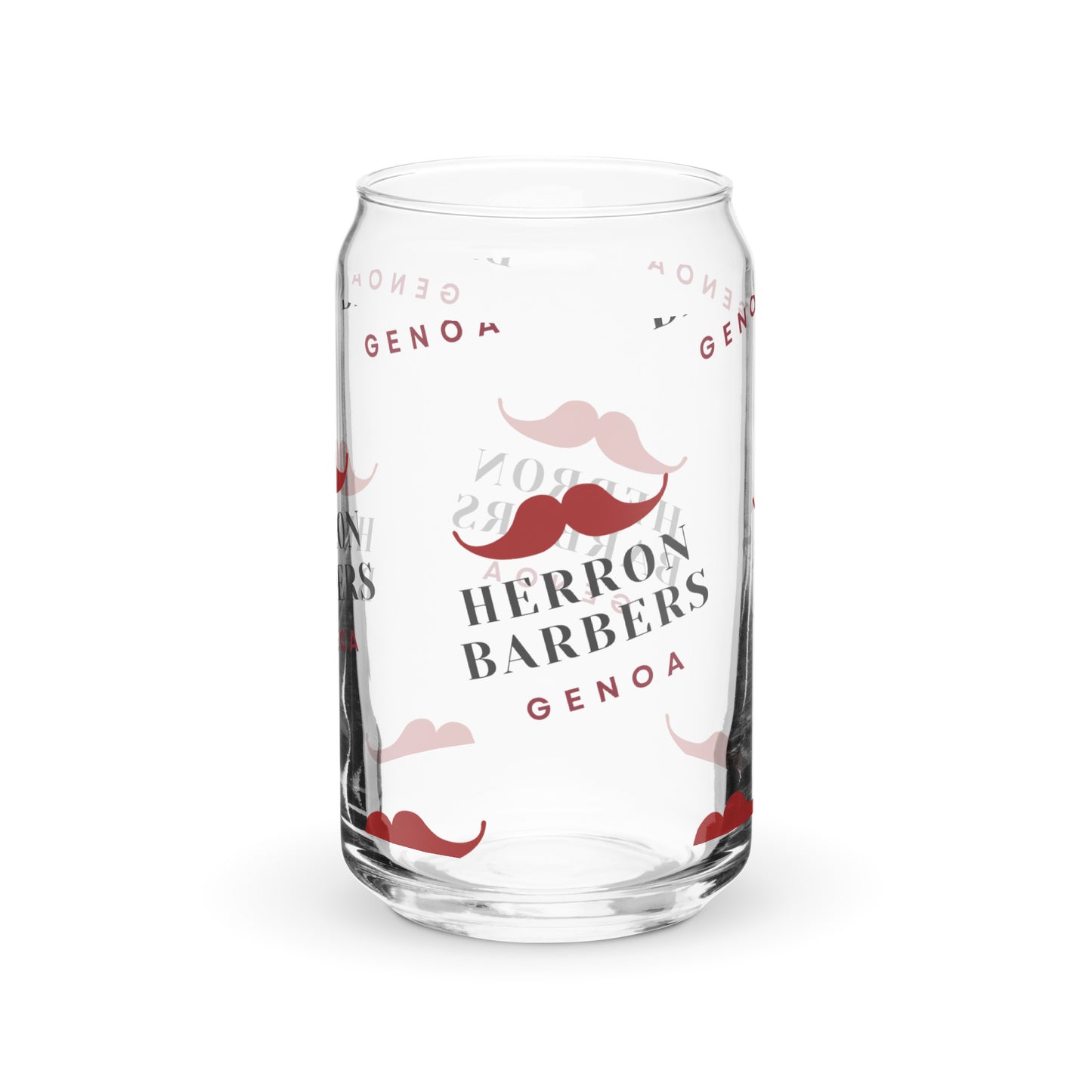 Herron Barber Logo Can-shaped glass