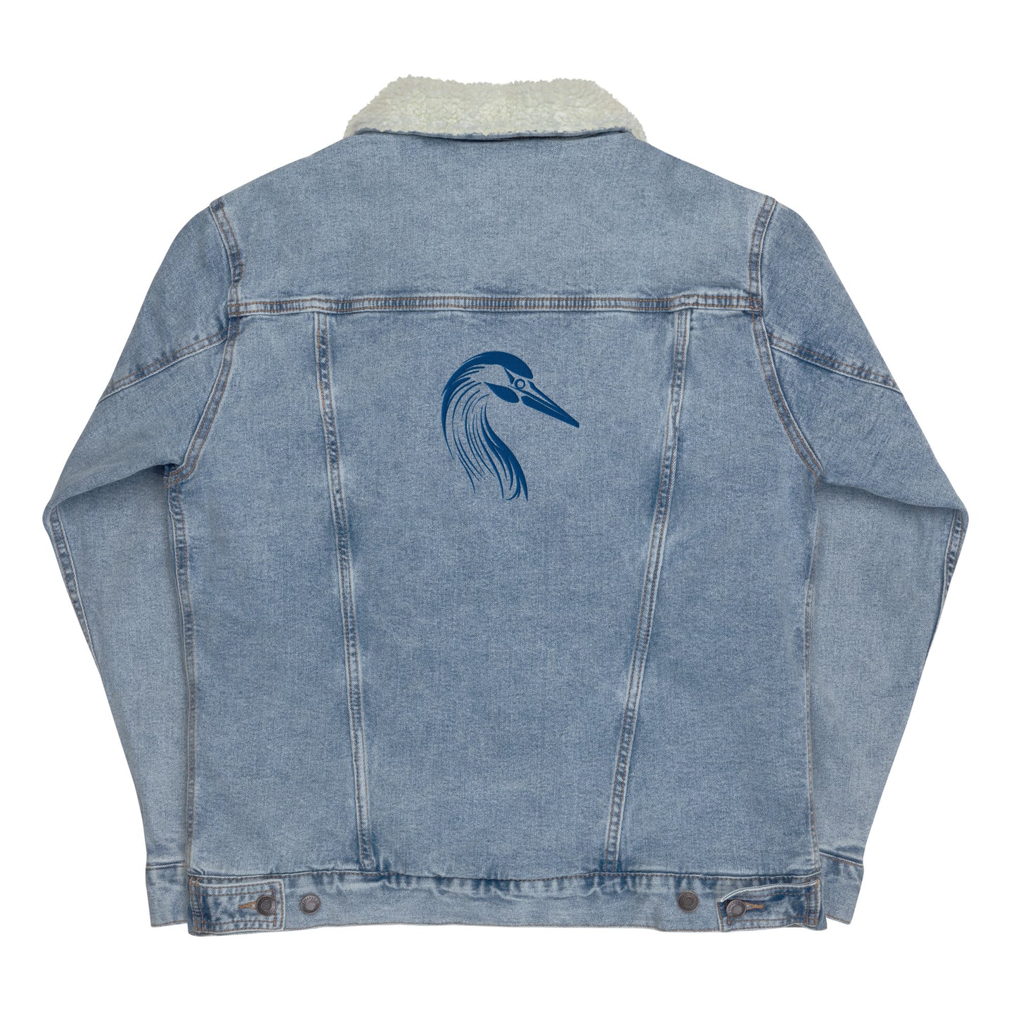 Herron Barber Logo Unisex Denim Sherpa Jacket